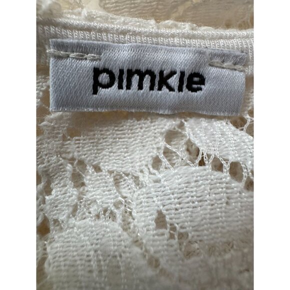 Lace Sleeveless Top With Back Zipper Closure By Pimkie Ivory Floral Design Women - Picture 5 of 16